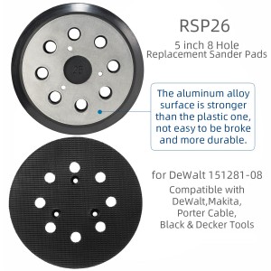5 Inch 8 Hole Hook and Loop Orbital Sander Replacement Pad Backing Pad