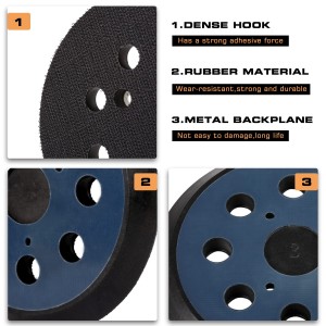 4.5 Inch 8 Hole Hook and Loop Orbital Sander Replacement Pad Backing Pad