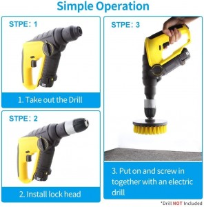 Holikme 4Pack Drill Brush Power Scrubber Cleaning Brush Extended Long Attachment Set All Purpose