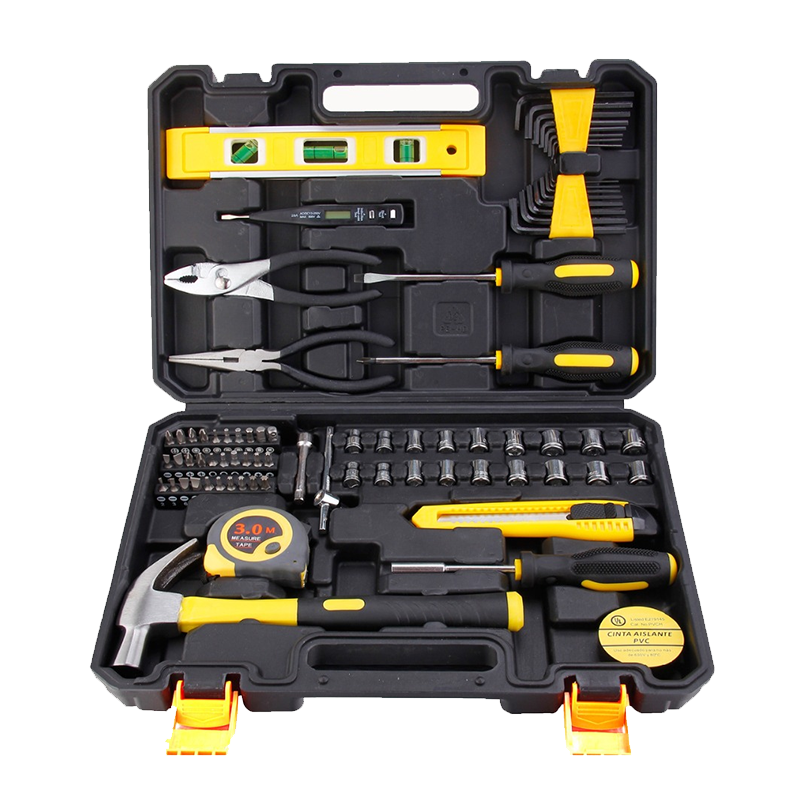 Factory Cheap Hot Basic Tool Set - 78PCS Hand Tool Set in yellow color  in blow case – MACHINERY TOOLS
