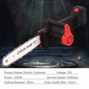 12inch Cordless Chainsaw, 3Ah Battery and a Charger Included, C002