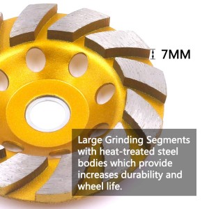 125mm Diamond SingleRow Cup Grinding Wheel for Marble Granite Tile Ceramic Metal Surface