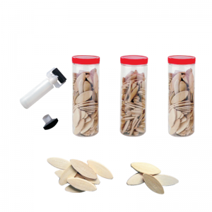 376PCS #0 Wood Biscuits Kit with Plastic Box for Crafting Woodworking