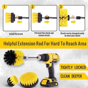 4 Pcs Brush Attachment Set Drill Cleaning Brush with Extend Attachment Power Scrubber Brush Kit