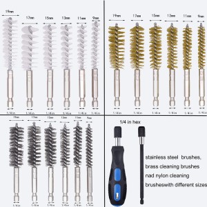 38PCS brass wire brush set for drill