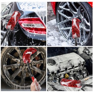 3pcs microfiber flexible wheel brush tire detail car care non-scratch cleaning brush