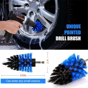 Blue Household Sweeper Car Cleaning Brush Set For Car Wheel Interior Cleaning