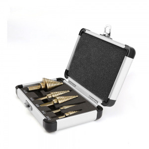 Elehand 5PCS Imperial TiN Coated Step Drill Set with Aluminum Case