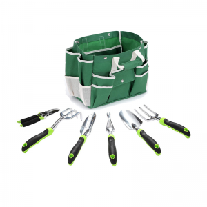 11PCS Aluminum Garden Tools with Cloth Bag and Kneeler Bench