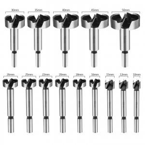 16PCS Round Shank Wood Forstner Drill Bit Set with Wood Case for Woodworking