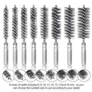 [Copy] Tube wire Cleaning Brush Set 1/4inch hex shank Stainless Steel wire brush