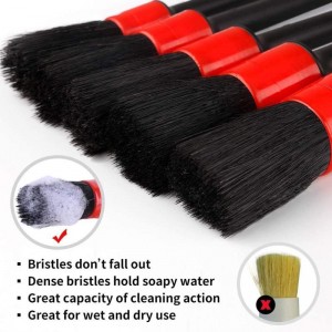 Car Detailing Brush Set With Carry Bag For Cleaning Interior