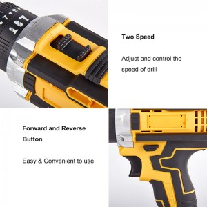 SC-HDZ009-2 21V High Quality Cordless Drill Electric Impact Drill Two Speed Screwdriver Drill