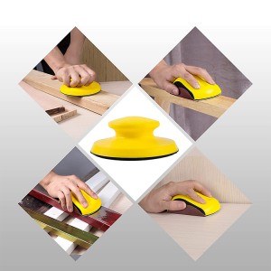 [Copy] 5inch 6inch yellow PU abrasive hand used sanding block with hook and loop
