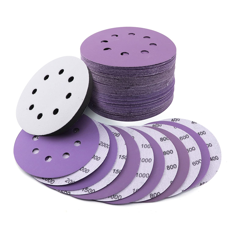Good Wholesale Vendors Router Drill Bit - Flocking sanding disc purple ceramic abrasive 8 hole wet dry sanding paper discs for automotive – MACHINERY TOOLS