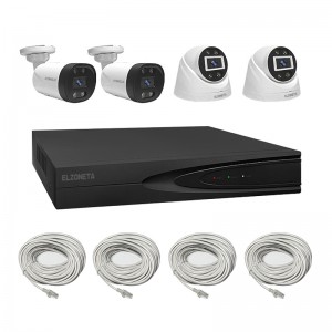 Hot sale 8 Channels Poe NVR - 4 Channels PoE NVR Kits with 4MP Dual Lights Security Cameras Wired, Sound and Light Alarm, IP66, EB-NP4C416-LA – Elzoneta