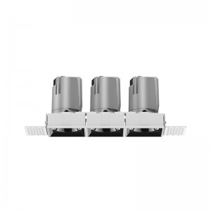 ES4033 3*7W adjustable three heads rimless recessed led lighting Pro hotel spotlight wall washer with cutout 158*53mm