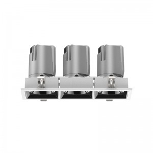 ES4029 3*12W three heads adjustable recessed led lighting Pro hotel spotlight with cutout 220*75mm