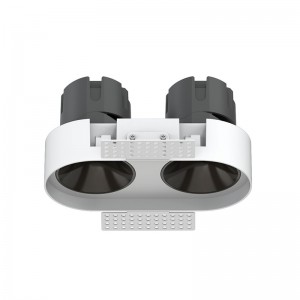 ES4164 2*30W double head IP65 rimless adjustable dimmable led recessed lighting cutsize 225*111mm