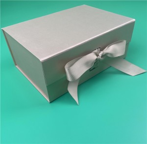 Kotak hadiah lipat dimensi khusus daur ulang dengan pita busur
