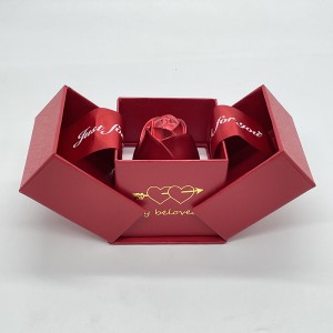 Гарячий продаж подарункової коробки для ювелірних виробів унікального дизайну зі стрічкою для кілець
