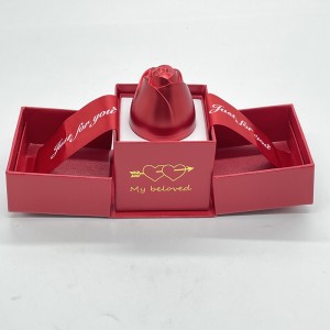 انگوٹھیوں کے لیے ربن بینڈ کے ساتھ گرم فروخت منفرد ڈیزائن کے زیورات کا تحفہ باکس