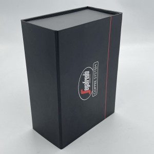Luxusná čierna darčeková krabička s matnou lamináciou na balenie kávových balíčkov