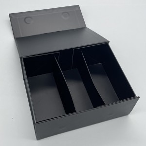 Раскошная чорная падарункавая скрынка з матавай ламінацыяй для ўпакоўкі кававых пакетаў