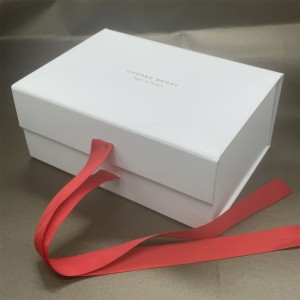 Hot sell Luxury cardboard  folding gift packaging box with ribbon bow