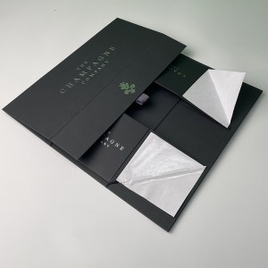 Caja de embalaje de papel de lujo OEM con logotipo grabado