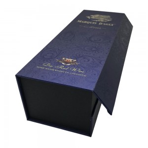 New design recycled paper cardboard wine gift packaging box with PE flocking insert