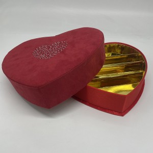 Boîte d'emballage de chocolat de luxe en forme de coeur