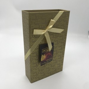 Recycled paper box for chocolate packaging