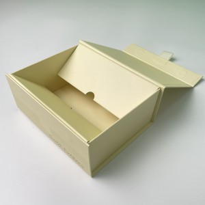 Pārstrādāta pielāgota mākslas papīra saliekamā dāvanu kastīte ar lentes cilni