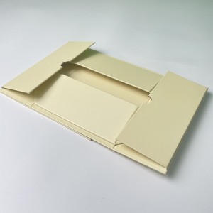 Caixa de regalo plegable de papel artístico personalizado reciclado con pestana de cinta