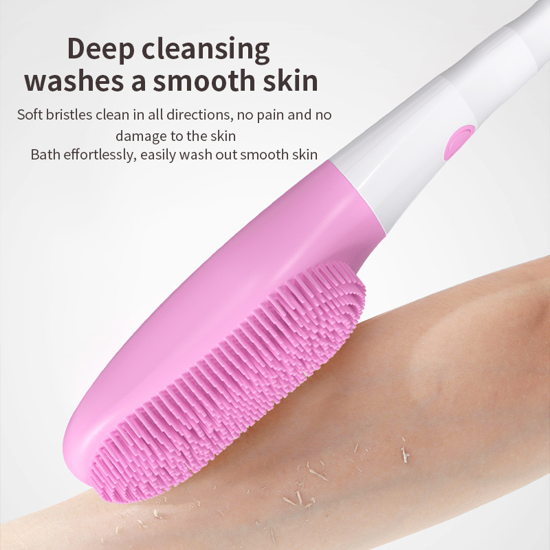 Waterproof Vibration Electric Silicone Shower Brush with Long Handle Featured Image