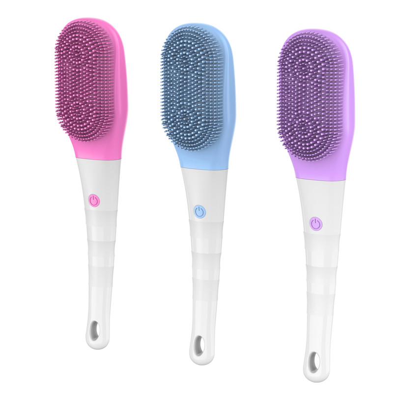 China Cheap price collagen peptides skin benefits - Waterproof Vibration Electric Silicone Shower Brush with Long Handle   – Enimei