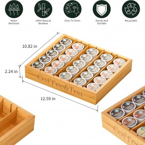 Adjustable size bamboo food box