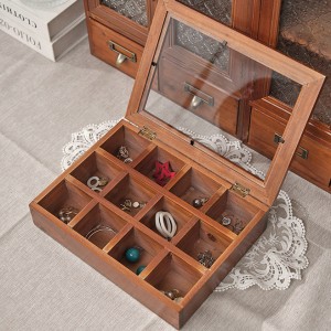 Wooden jewelry storage box