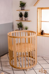 Wooden Round Baby Crib,Wooden Baby Furniture Bed