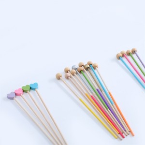Birch dowel candy sticks plain or with balls or heart ornament