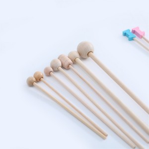Birch dowel candy sticks plain or with balls or heart ornament