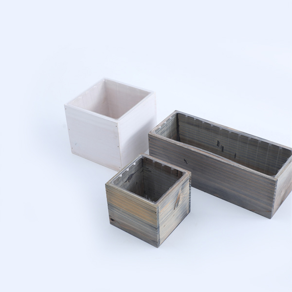 OEM Manufacturer Rubber Wood Box - White and walnut finish wooden crate with plastic liner – Enpu