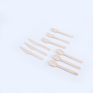 High quality food grade disposable wooden knife fork and spoon