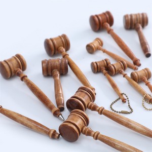 Wooden gavel or wooden gavel with pen and chain,  walnut stain and clear lacquered