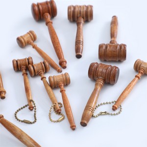 Wooden Gavel Or Wooden Gavel With Pen And Chain,  Walnut Stain And Clear Lacquered