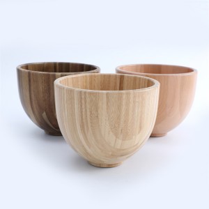 wood bowl for a kitchen mixer OEM acacia beech bamboo