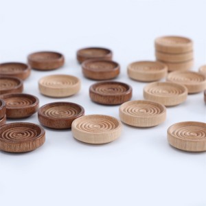 Stackable Wooden Checkers Pieces for Checker Board Games toys