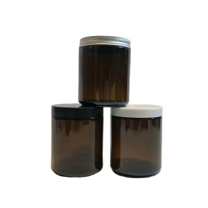 8oz 240ml straight sided glass candle jar with black plastic cap