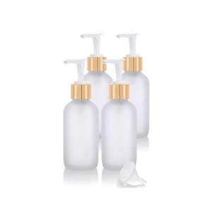 100 Empty Refillable Frosted Glass Pump Bottles Container For Bath Shower Shampoo Hair-Conditioner Cleanser Makeup Liquids